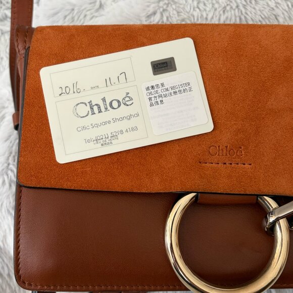 Chloe Faye Leather Suede Small Crossbody Bag - Picture 12 of 13